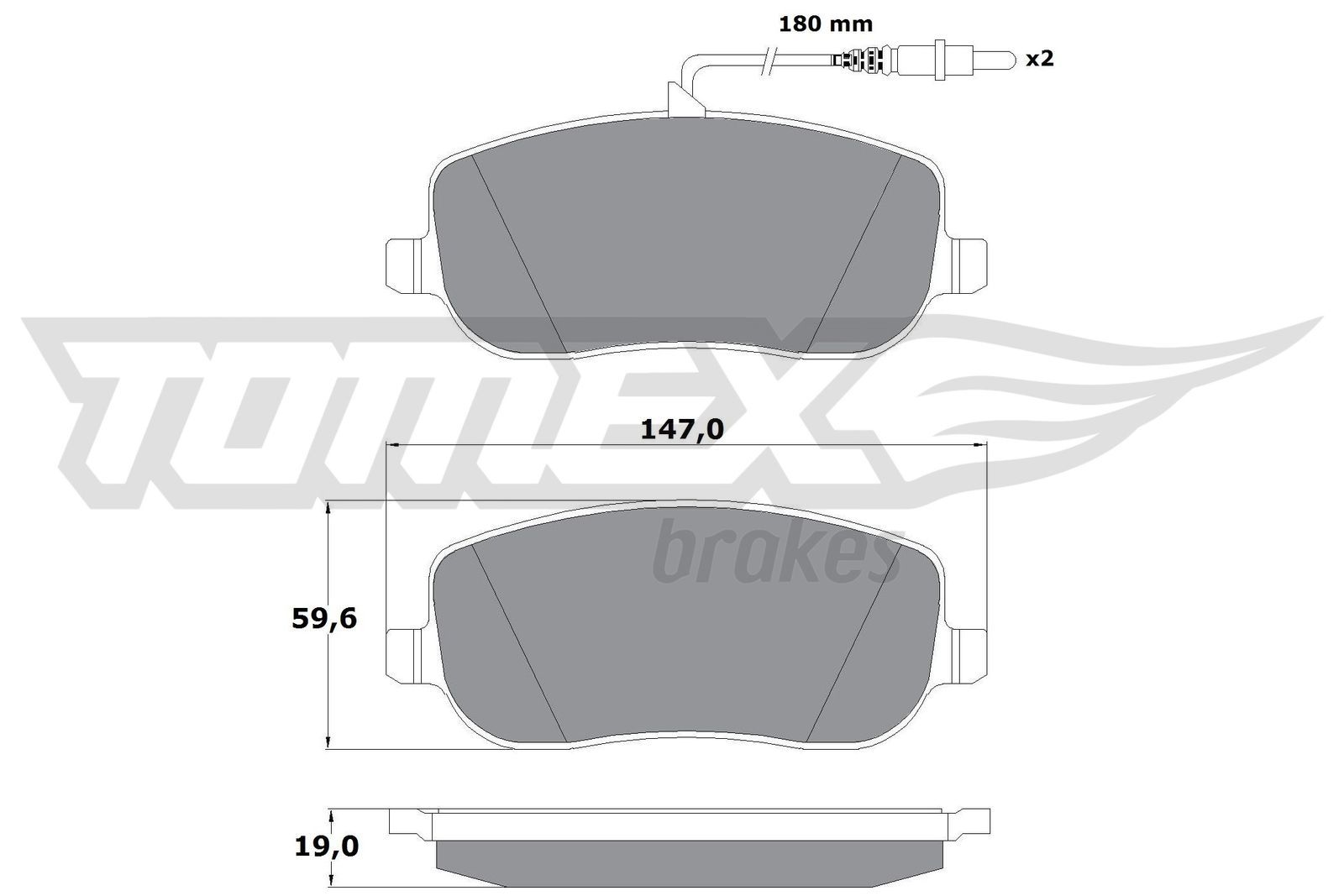 Obrázok Sada brzdových platničiek kotúčovej brzdy TOMEX Brakes  TX1334